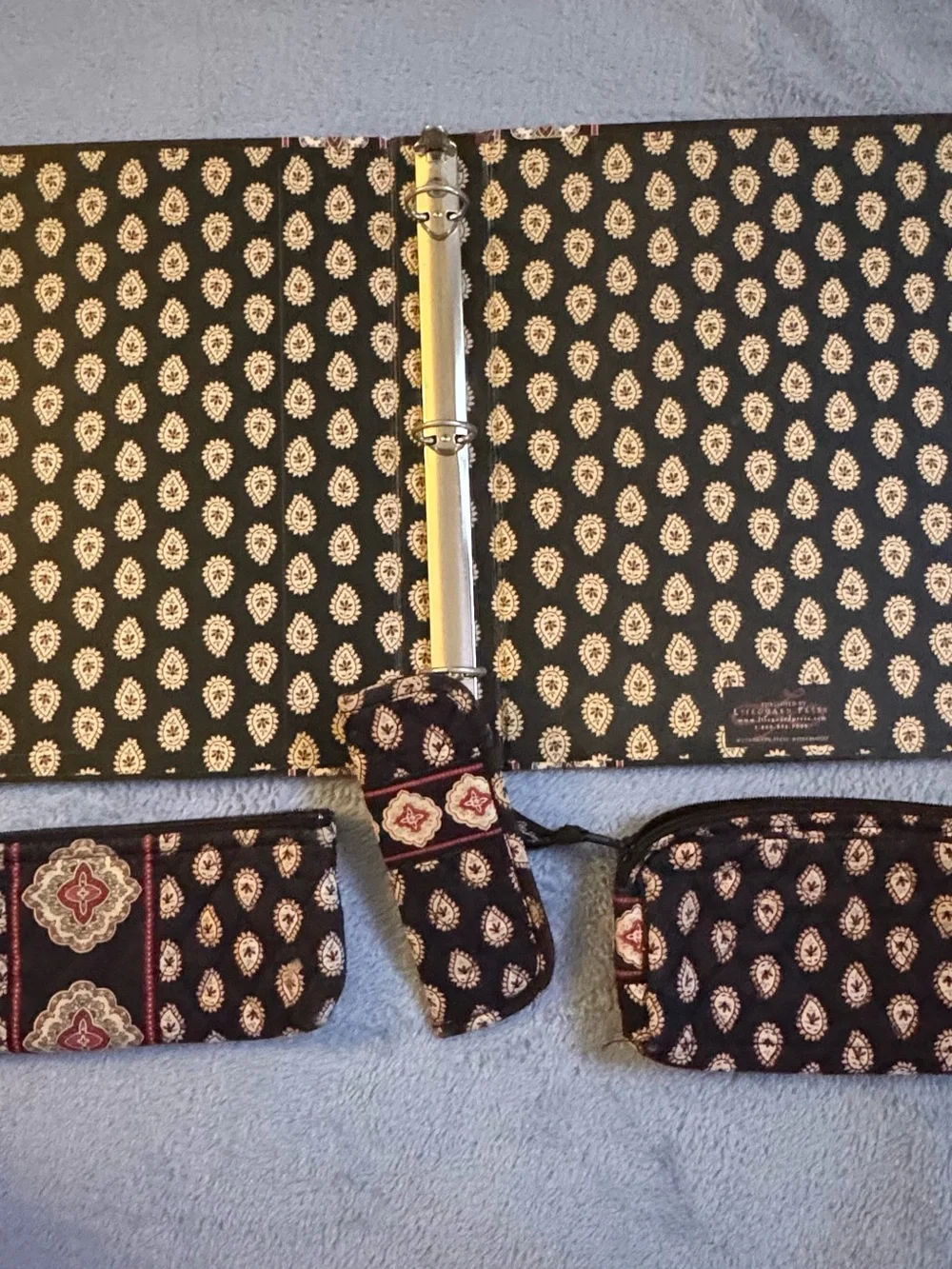 Vera Bradley 3 Ring Binder w/ Pencil Bag, Tech Bag, Eye Glass Case